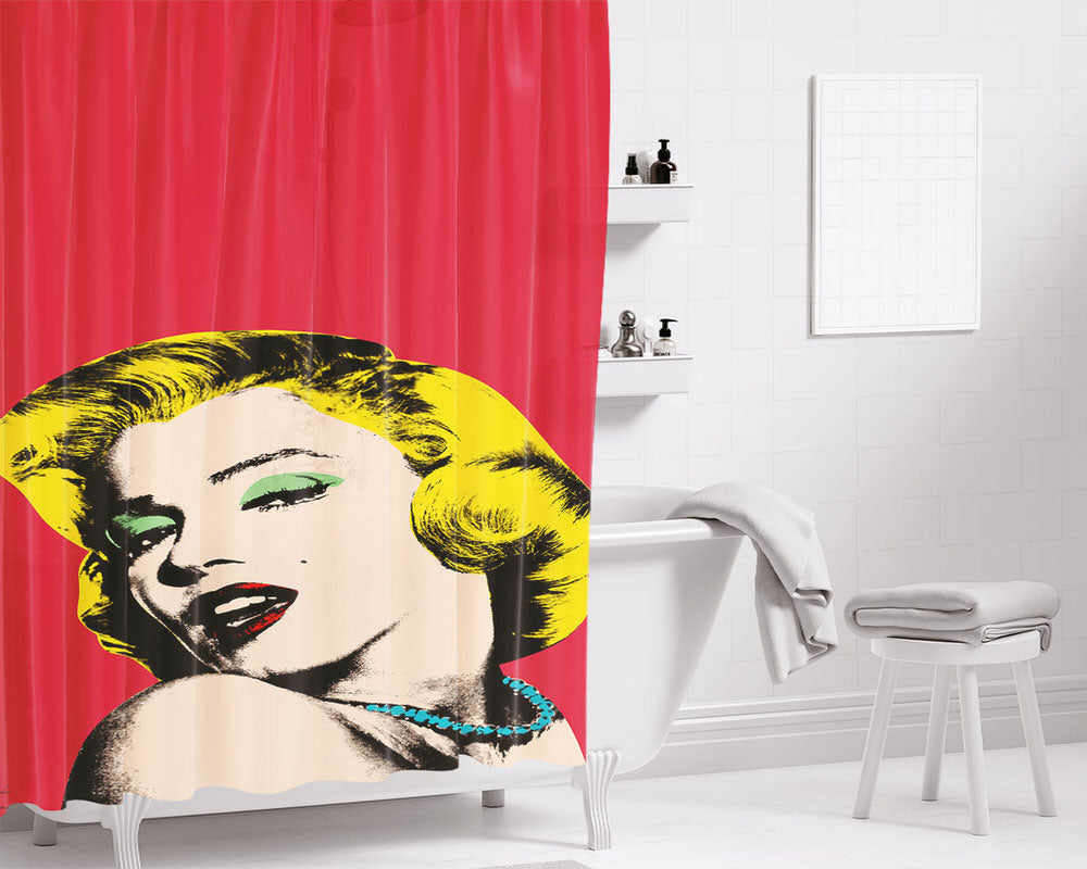 Monroe Andy Warhol Popular Art Bathroom Shower Curtain Fabric Waterproof | 66 X 72 Inch