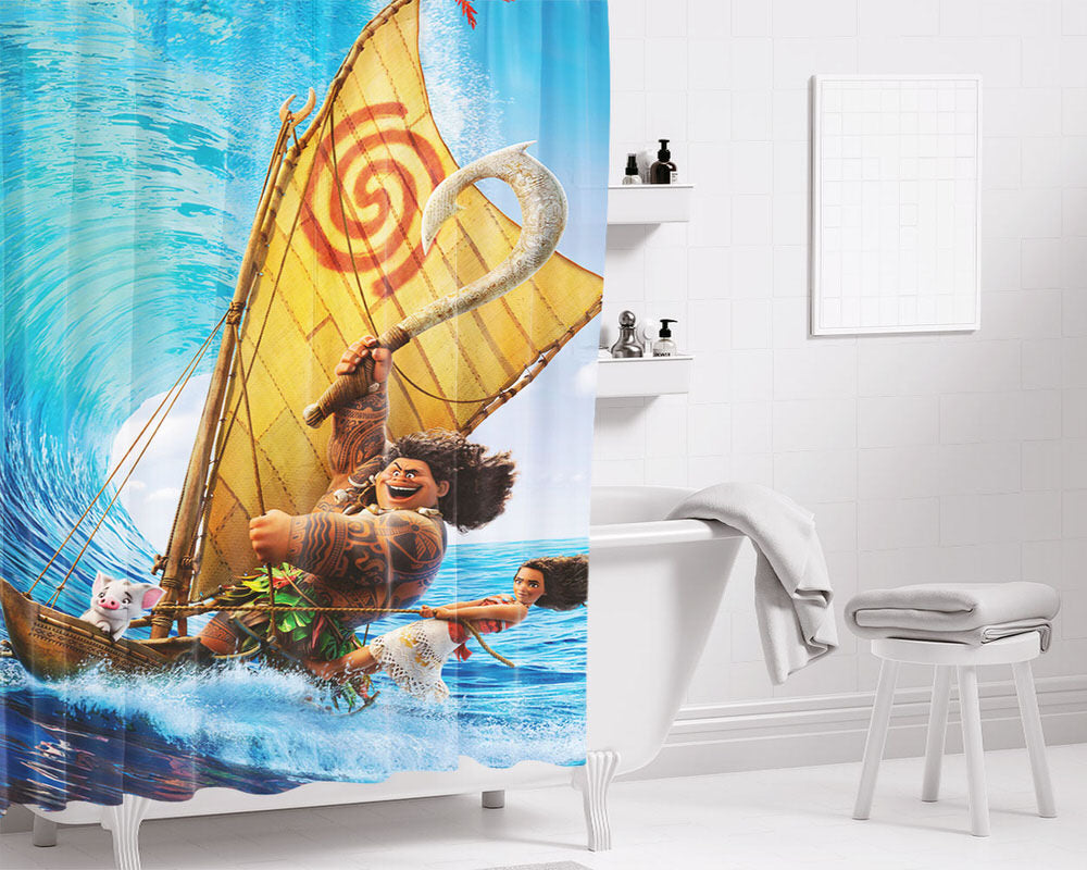 Mooana Bathroom Shower Curtain Fabric Waterproof | 66 X 72 Inch