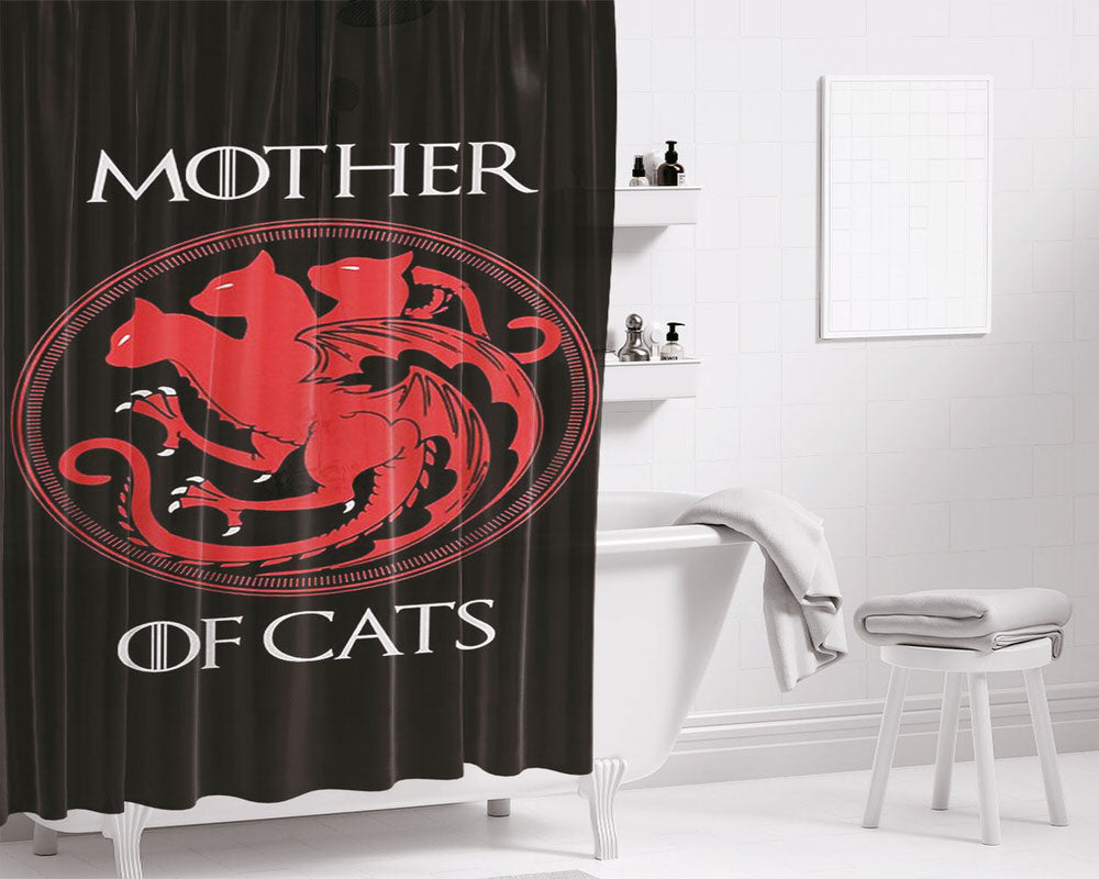 Mother Of Cats Bathroom Shower Curtain Fabric Waterproof | 66 X 72 Inch