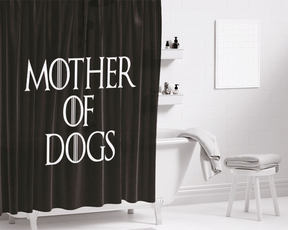 Mother Of Dogs Bathroom Shower Curtain Fabric Waterproof | 66 X 72 Inch