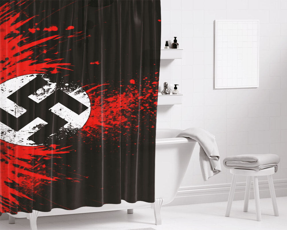 Nazi Swastika Eagle Bathroom Shower Curtain Fabric Waterproof | 66 X 72 Inch