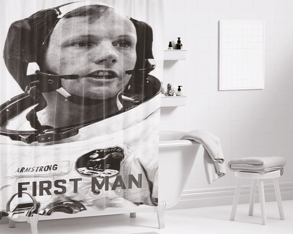 Neil Amstrong First Man Bathroom Shower Curtain Fabric Waterproof | 66 X 72 Inch