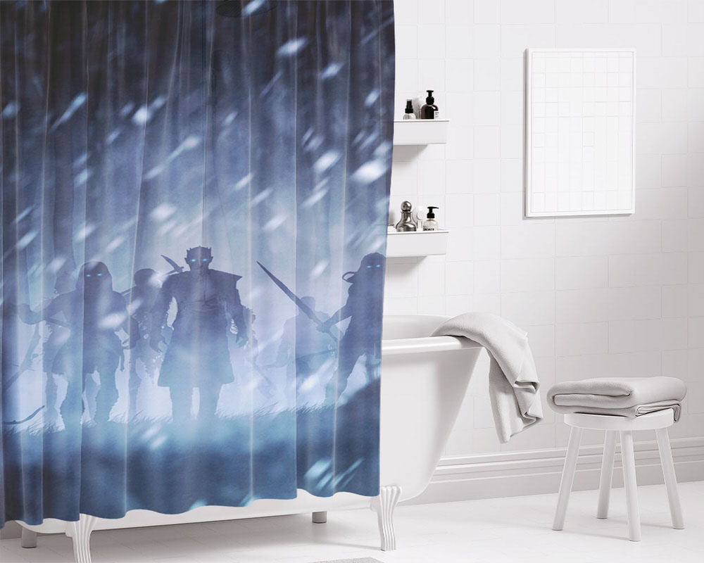 Night King With White Walkers Artwork Bathroom Shower Curtain Fabric Waterproof | 66 X 72 Inch
