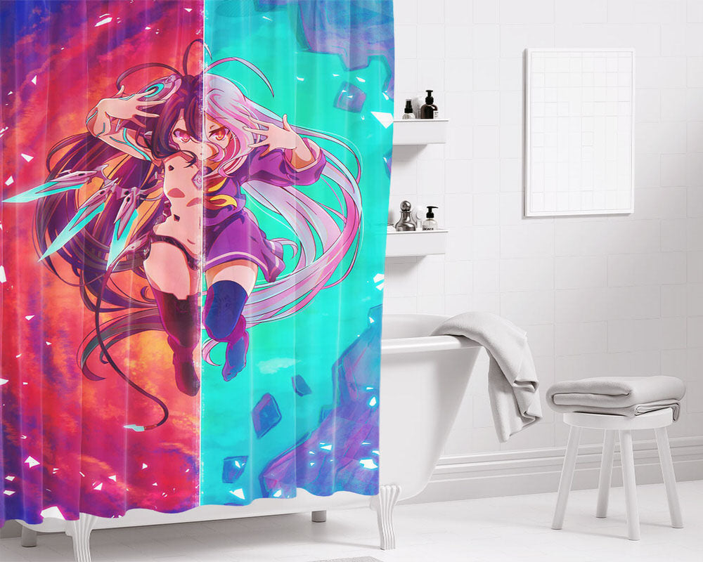 No Game No Life Schwi Shiro Bathroom Shower Curtain Fabric Waterproof | 66 X 72 Inch