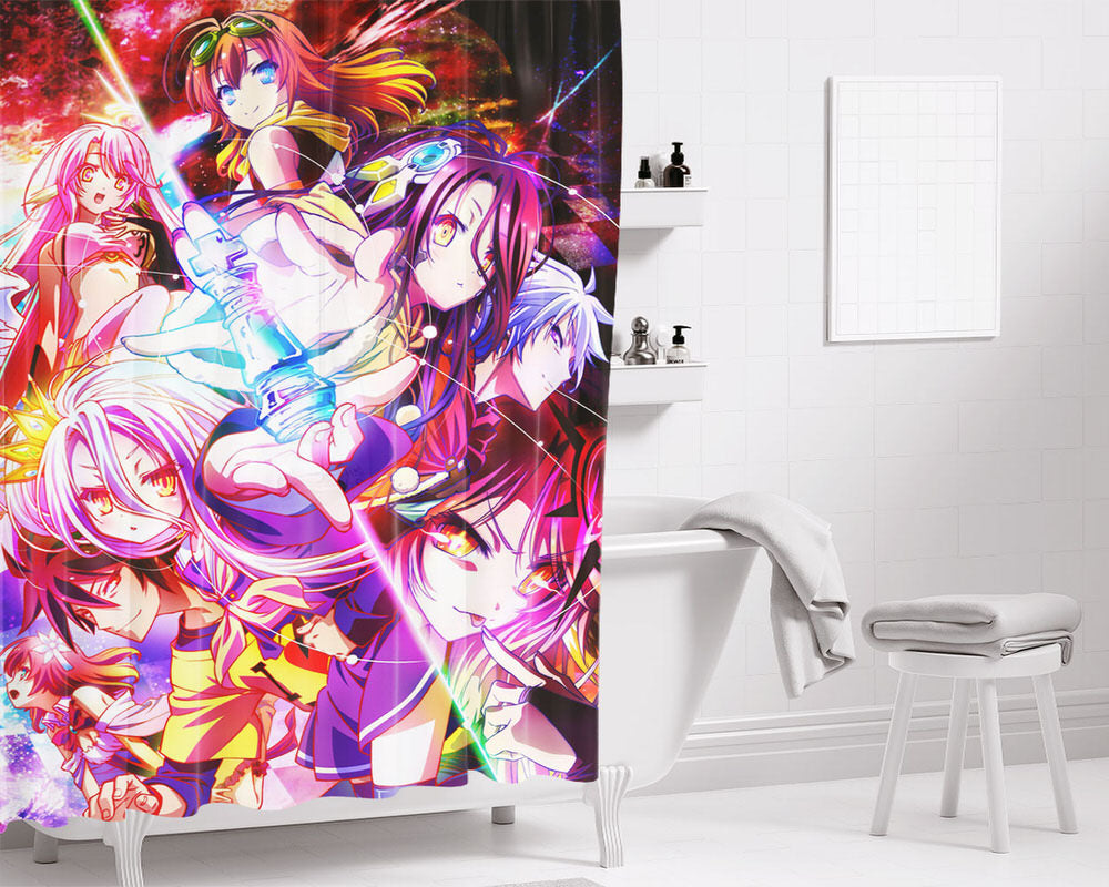 No Game No Life Wallpaper Bathroom Shower Curtain Fabric Waterproof | 66 X 72 Inch