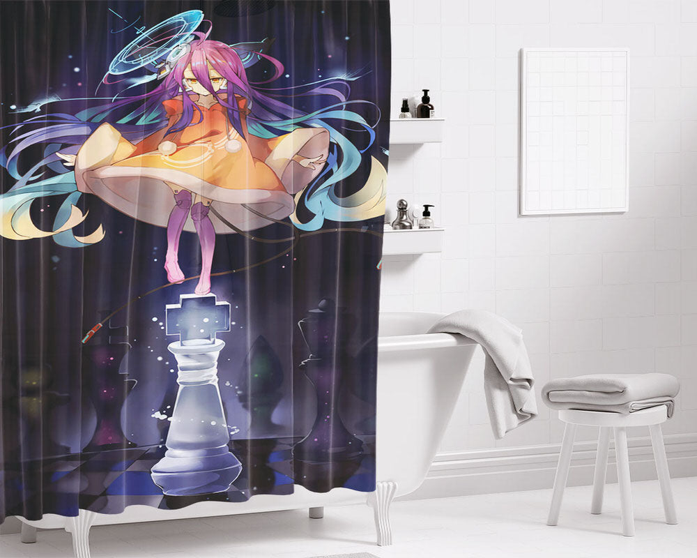 No Game No Life Zero Shuvi Bathroom Shower Curtain Fabric Waterproof | 66 X 72 Inch