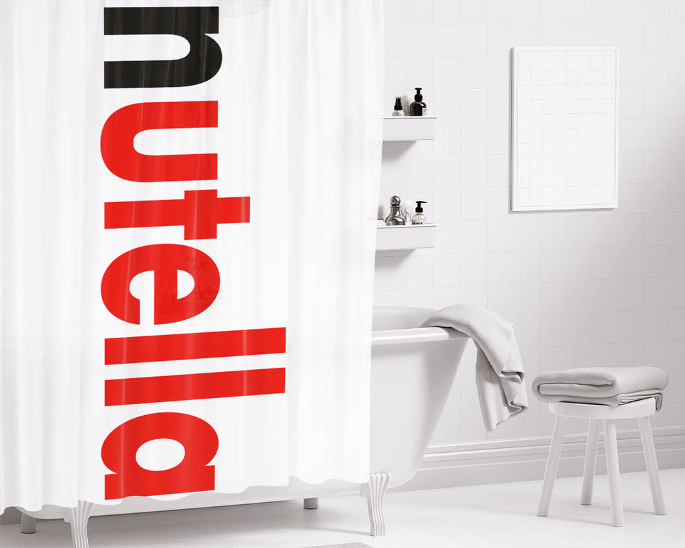 Nutella Logo Bathroom Shower Curtain Fabric Waterproof | 66 X 72 Inch