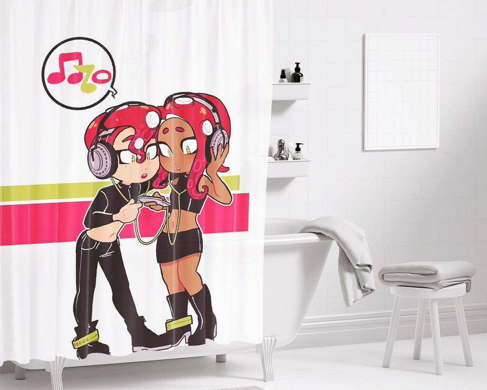 Ocean Party Bathroom Shower Curtain Fabric Waterproof | 66 X 72 Inch