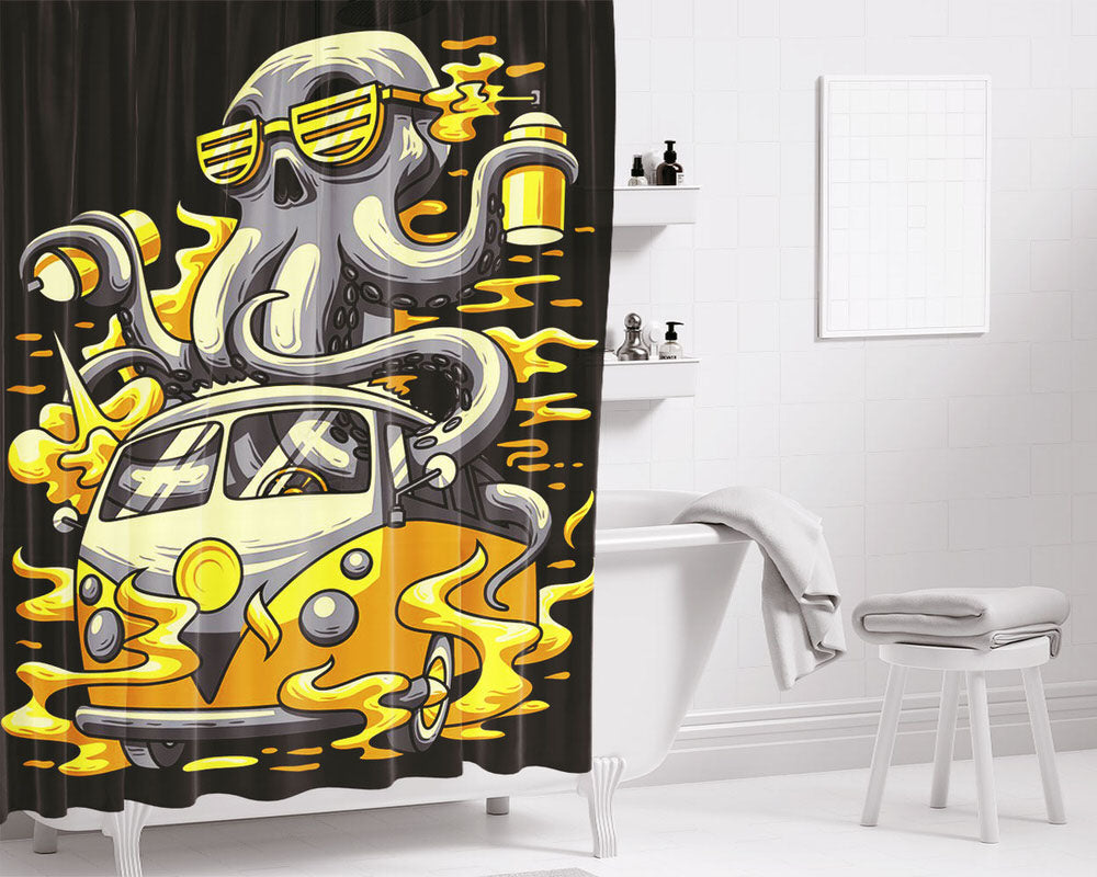 Octopus Tentacles Bathroom Shower Curtain Fabric Waterproof | 66 X 72 Inch
