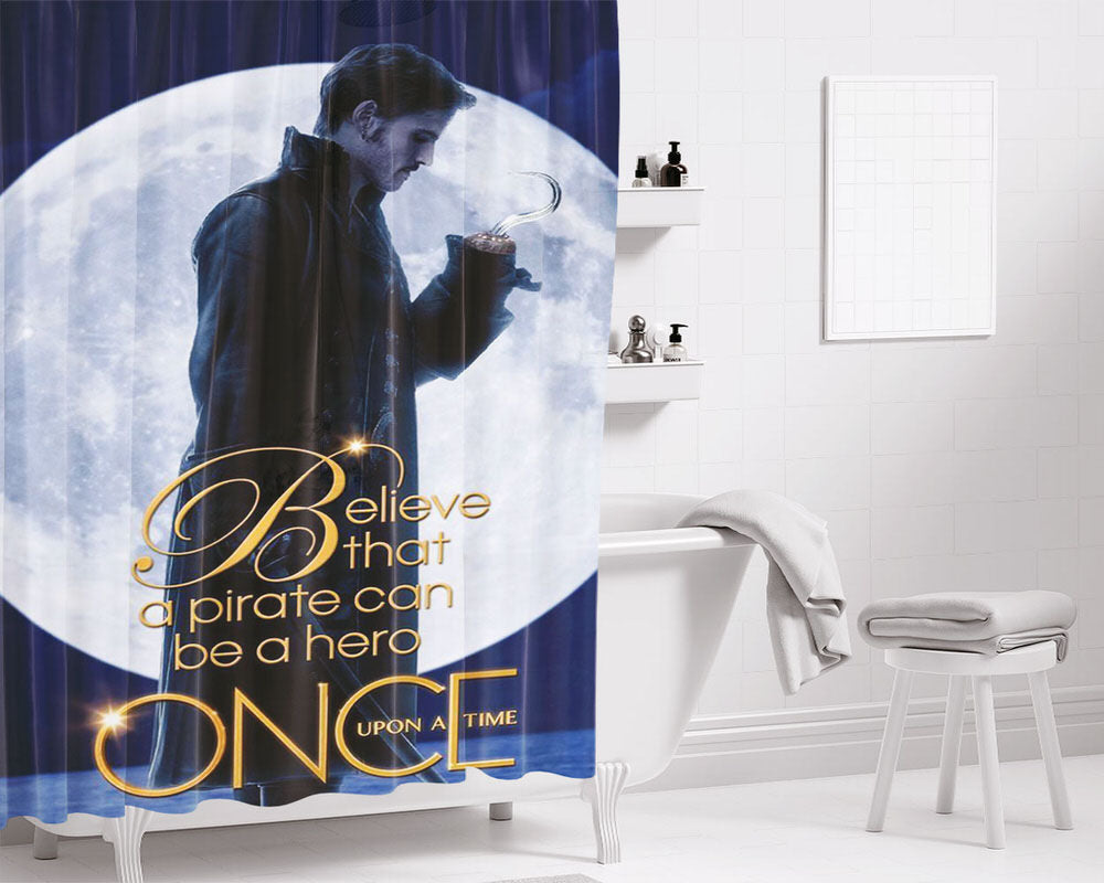 Omg Surprised Man Red Illustration Bathroom Shower Curtain Fabric Waterproof | 66 X 72 Inch