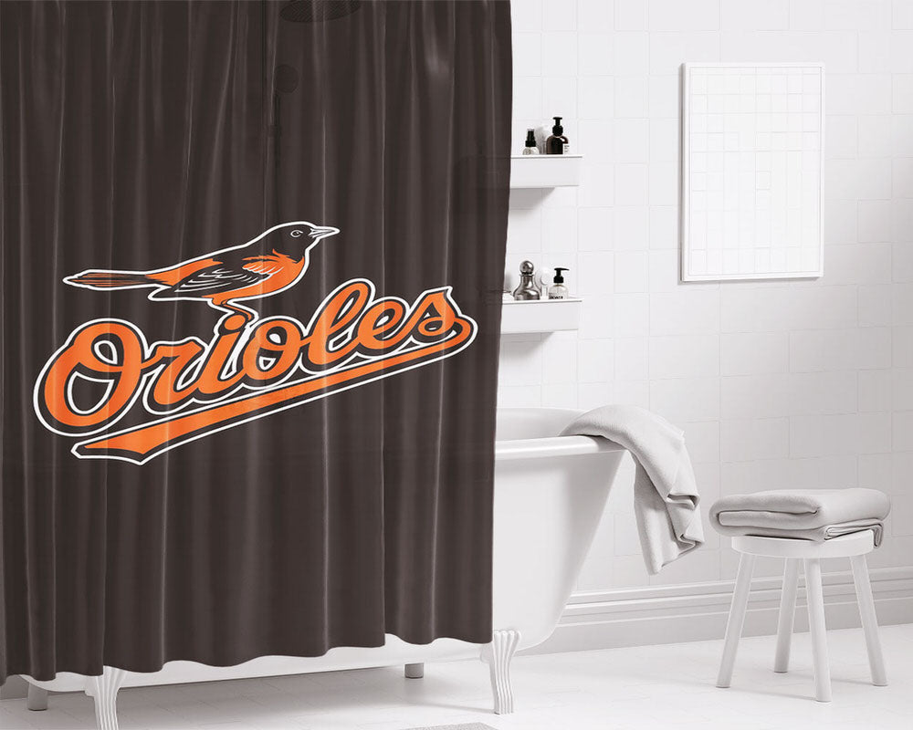 Orioles Bathroom Shower Curtain Fabric Waterproof | 66 X 72 Inch