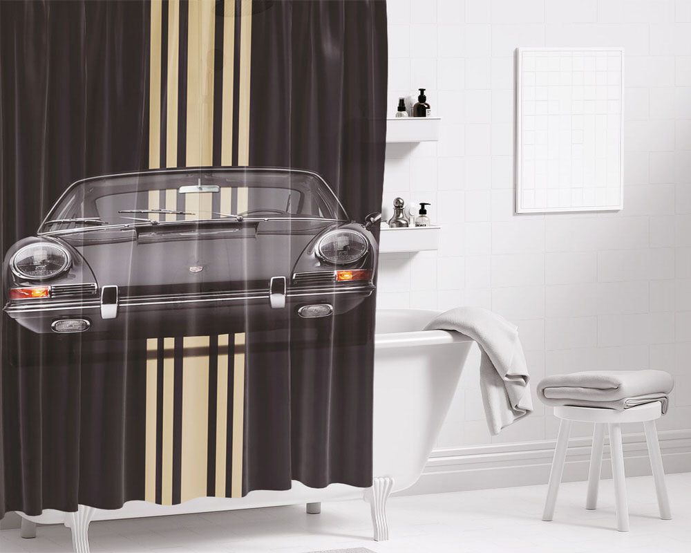 Porsche 911 930 M42 Poster Bathroom Shower Curtain Fabric Waterproof | 66 X 72 Inch