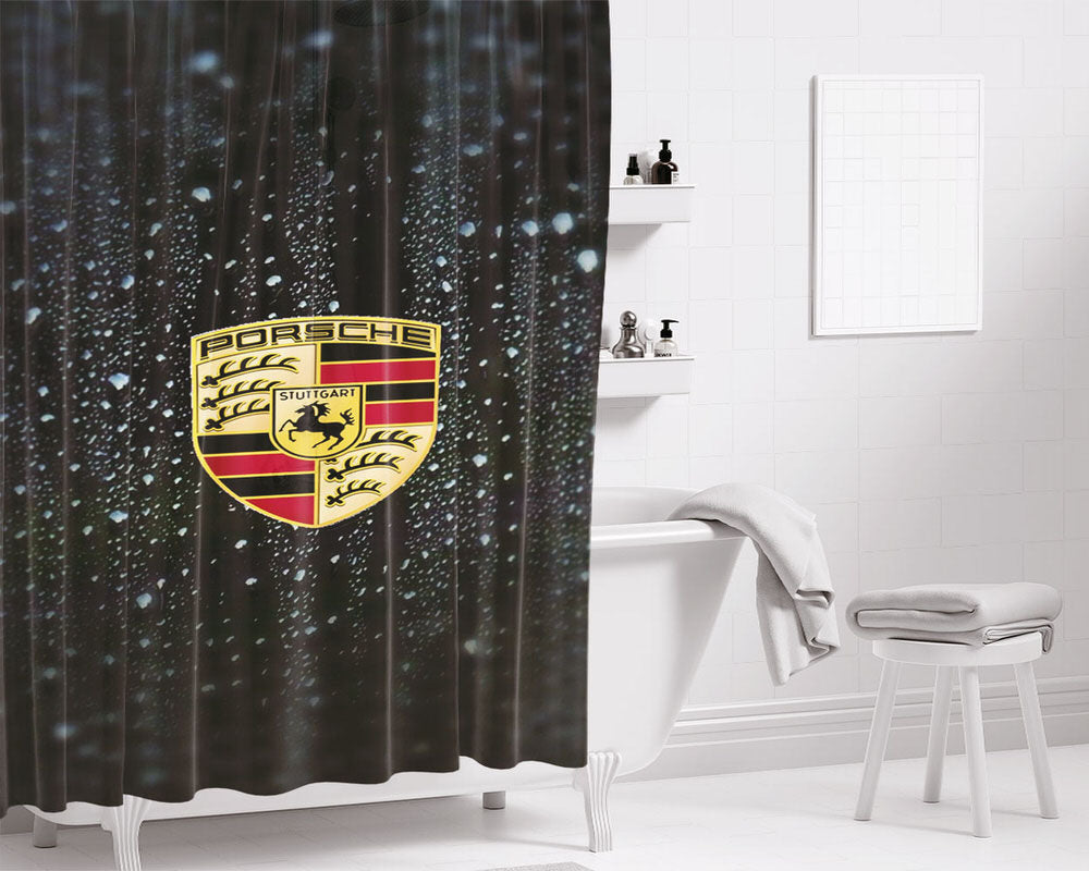 Porsche Steering Wheel Bathroom Shower Curtain Fabric Waterproof | 66 X 72 Inch