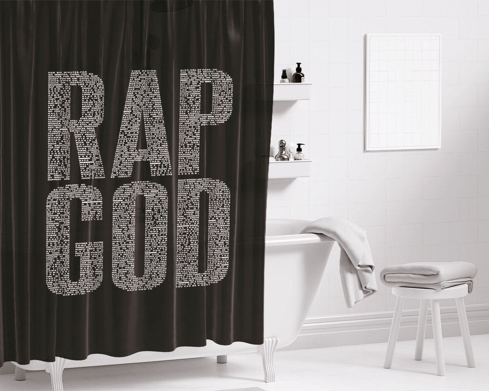 Rap God Bathroom Shower Curtain Fabric Waterproof | 66 X 72 Inch