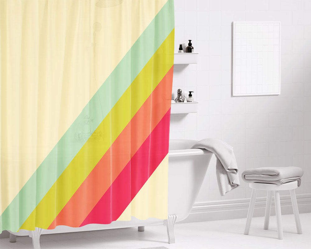 Retro Phone Bathroom Shower Curtain Fabric Waterproof | 66 X 72 Inch