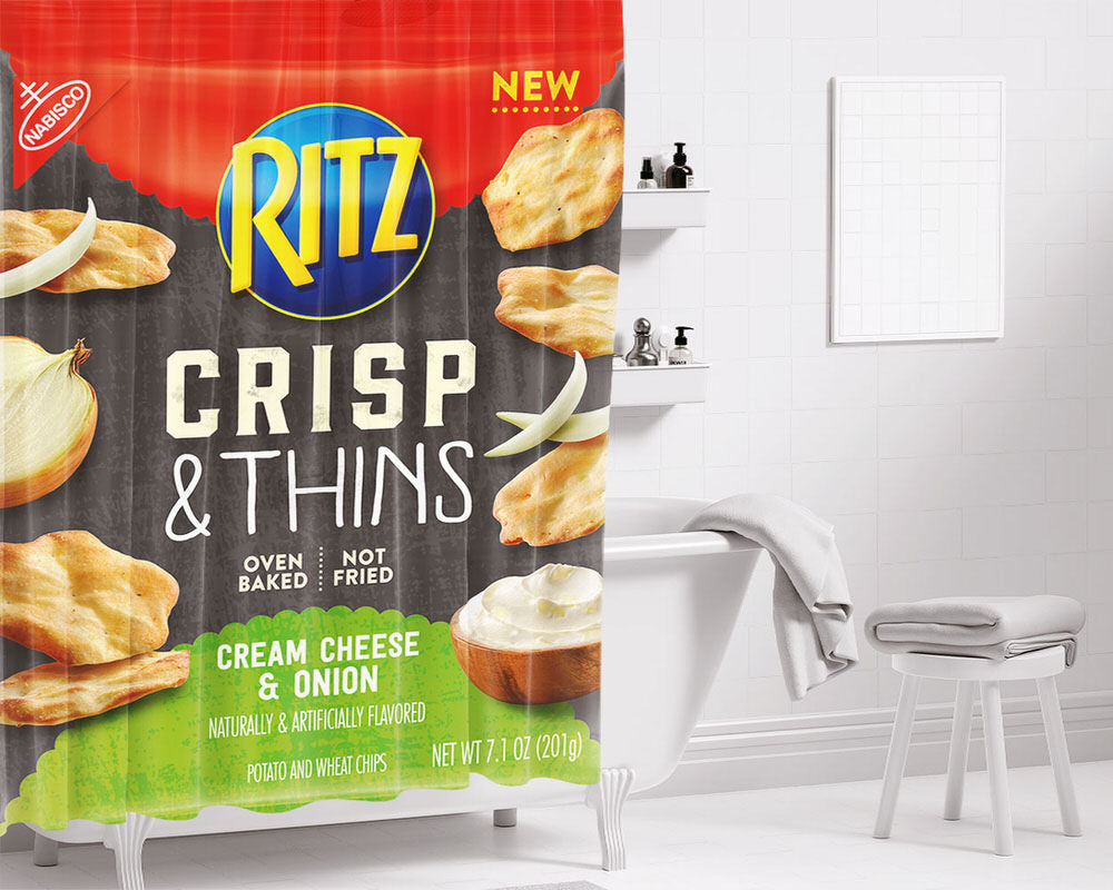 Ritz Cream Cheese Onion Biscuit Bathroom Shower Curtain Fabric Waterproof | 66 X 72 Inch