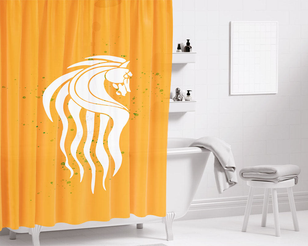 Rohan Orange Logo Bathroom Shower Curtain Fabric Waterproof | 66 X 72 Inch