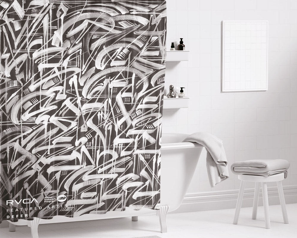Rvca Art Bathroom Shower Curtain Fabric Waterproof | 66 X 72 Inch