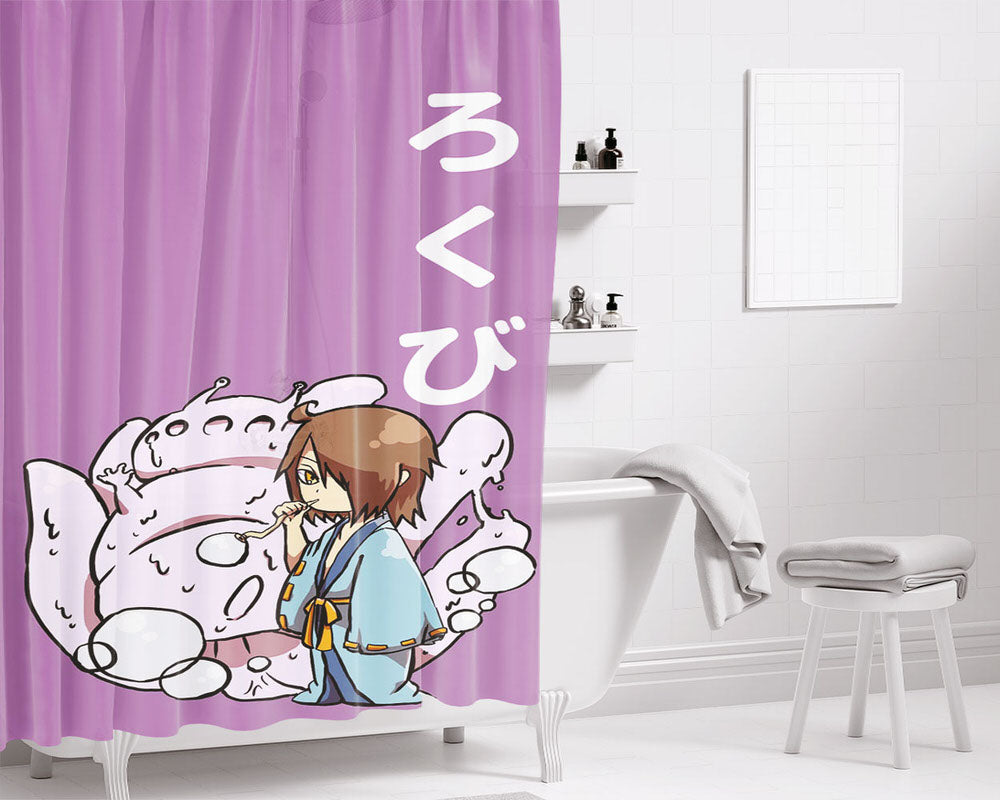 Saiken Rokubi Utakata Bathroom Shower Curtain Fabric Waterproof | 66 X 72 Inch