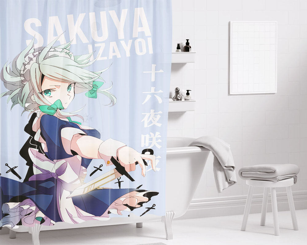 Sakuya Izayoi Remilia Touhou Bathroom Shower Curtain Fabric Waterproof | 66 X 72 Inch