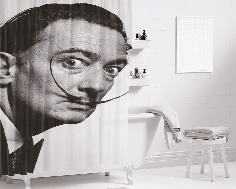 Salvador Dalli Greys Portrait Bathroom Shower Curtain Fabric Waterproof | 66 X 72 Inch