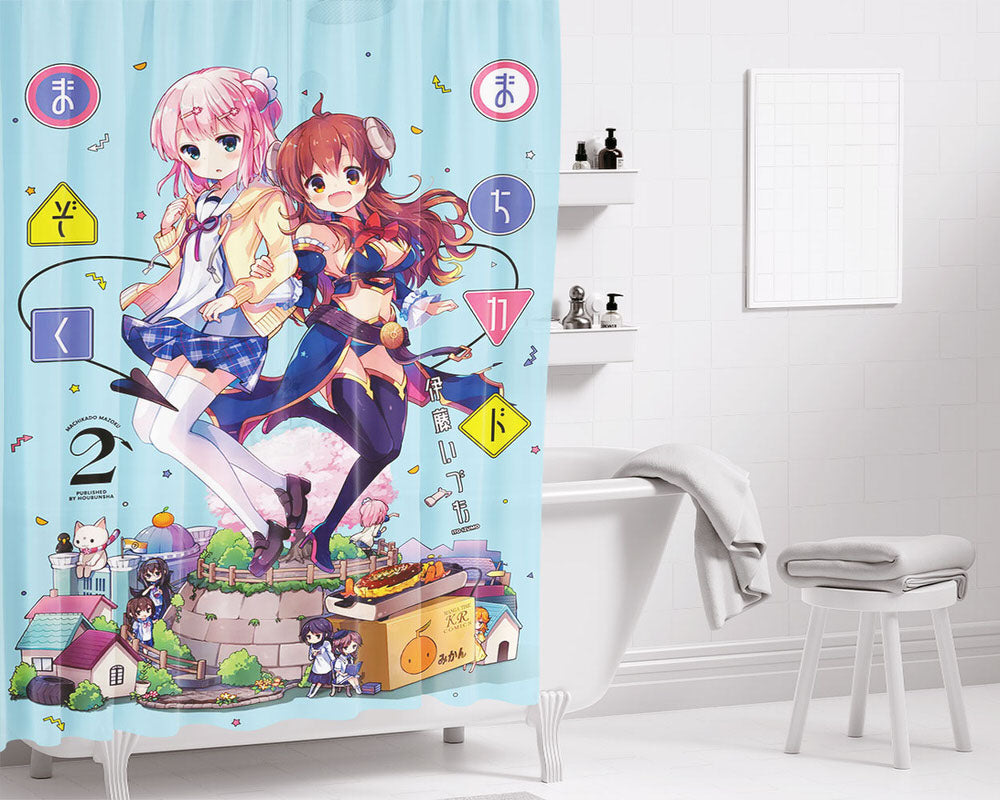 Shamiko Machikado Mazoku Poster Bathroom Shower Curtain Fabric Waterproof | 66 X 72 Inch