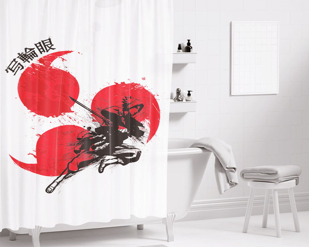 Sharingan Art Bathroom Shower Curtain Fabric Waterproof | 66 X 72 Inch