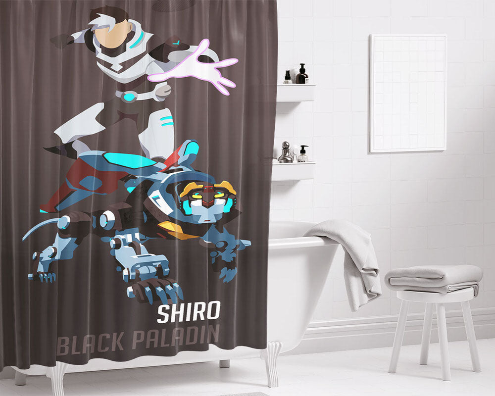 Shiro Black Paladin Bathroom Shower Curtain Fabric Waterproof | 66 X 72 Inch