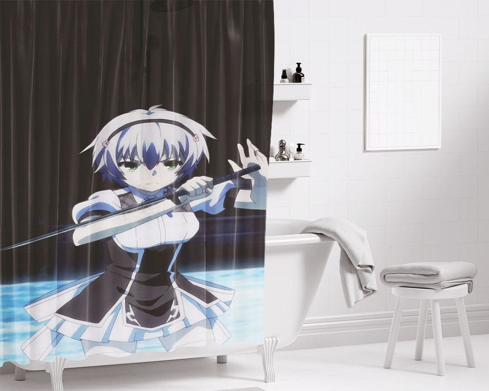 Shizuku Kurogane Rakudai Kishi No Cavalry Bathroom Shower Curtain Fabric Waterproof | 66 X 72 Inch