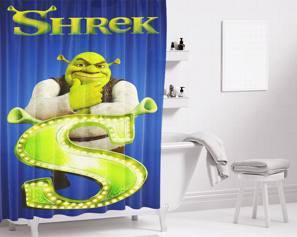 Shrek Bathroom Shower Curtain Fabric Waterproof | 66 X 72 Inch