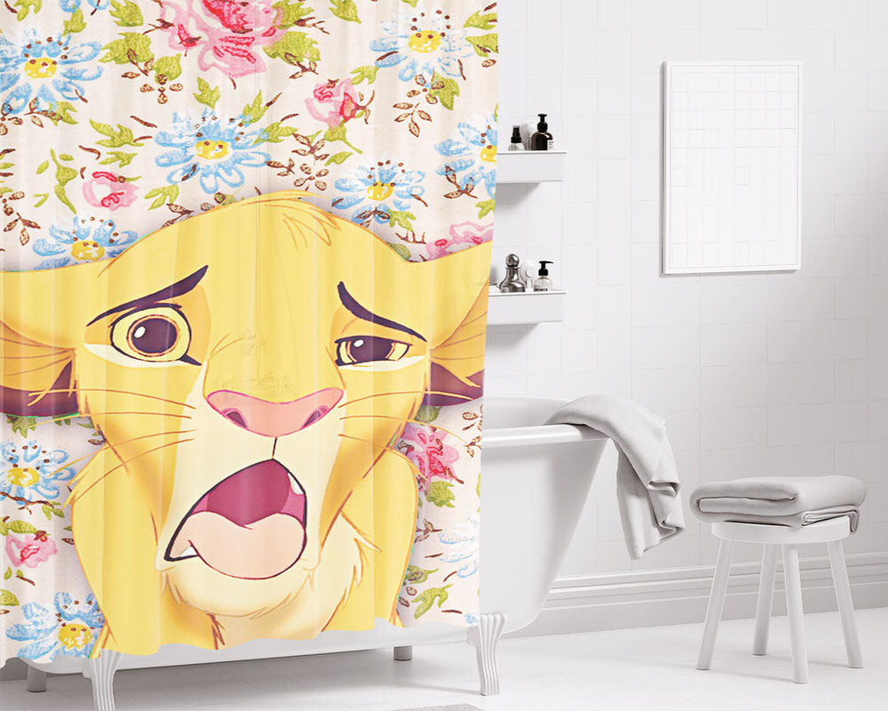 Simba Bathroom Shower Curtain Fabric Waterproof | 66 X 72 Inch