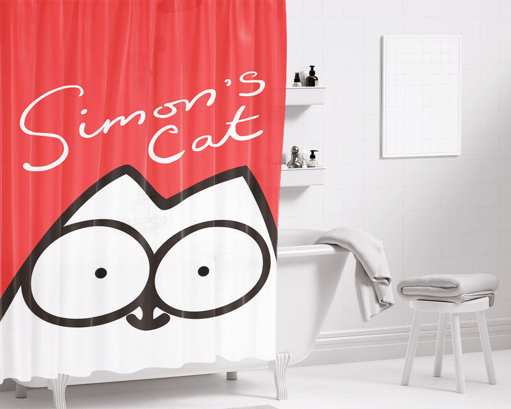 Simon'S Cat Joins Frederator Network Bathroom Shower Curtain Fabric Waterproof | 66 X 72 Inch