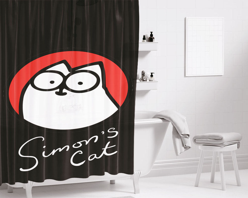 Simons Cat Simon Tofield Bathroom Shower Curtain Fabric Waterproof | 66 X 72 Inch