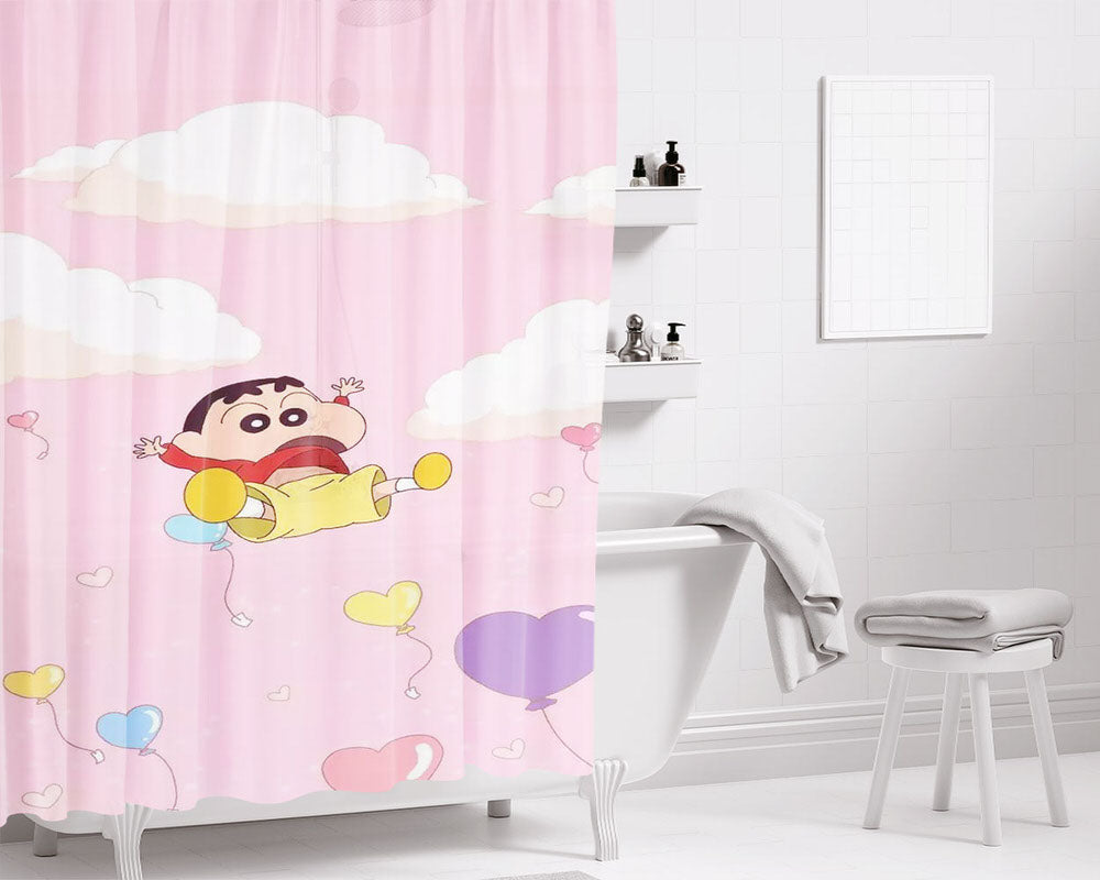 Sin Chan Love Ballon Bathroom Shower Curtain Fabric Waterproof | 66 X 72 Inch