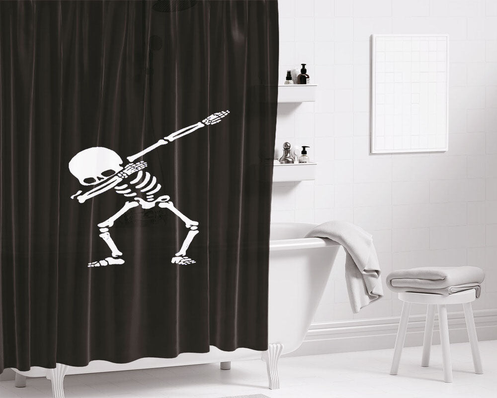 Skeleton Dab Dance Bathroom Shower Curtain Fabric Waterproof | 66 X 72 Inch