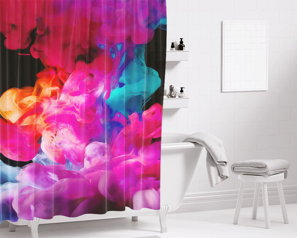 Smoke Fullcolour Bathroom Shower Curtain Fabric Waterproof | 66 X 72 Inch