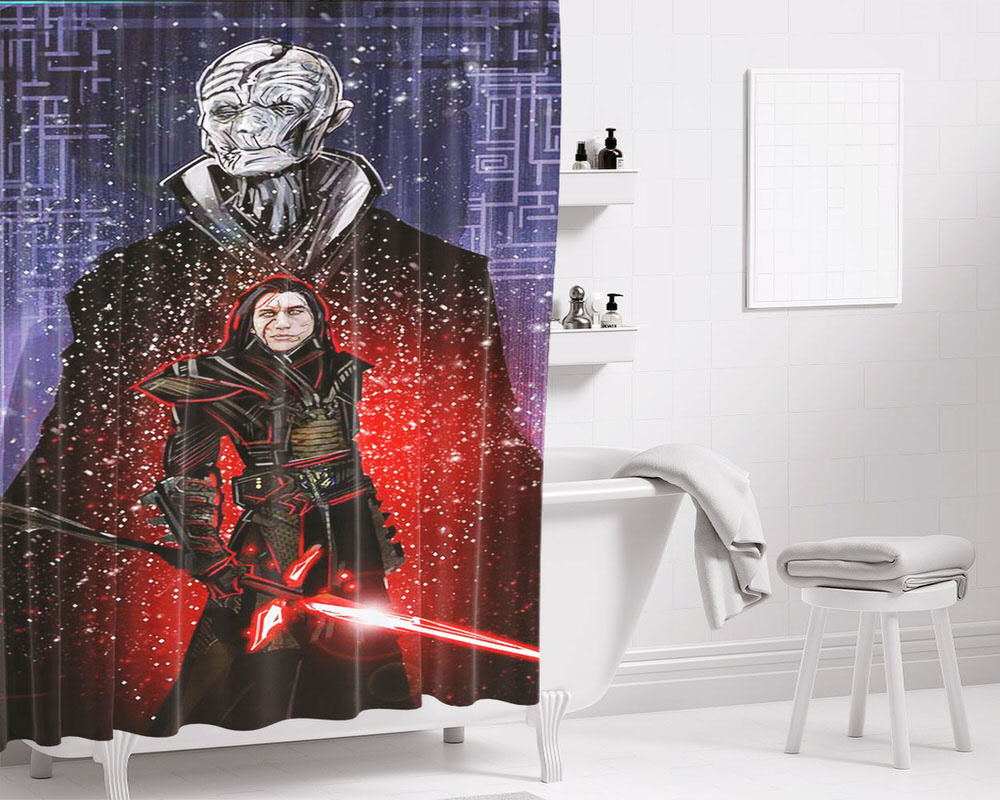 Snoke And Kylo Ren Bathroom Shower Curtain Fabric Waterproof | 66 X 72 Inch