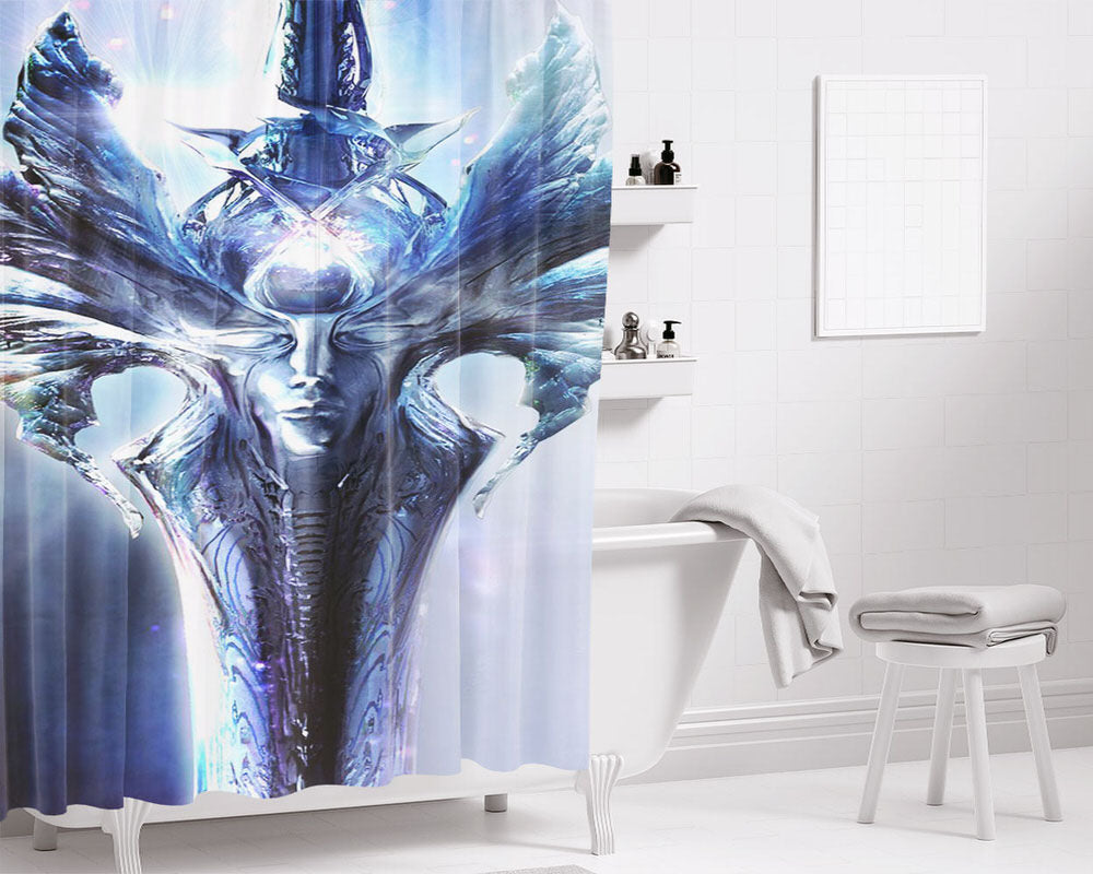 Soul Calibur Blue Sword Bathroom Shower Curtain Fabric Waterproof | 66 X 72 Inch