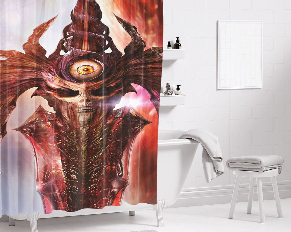 Soul Edge Red Sword Bathroom Shower Curtain Fabric Waterproof | 66 X 72 Inch