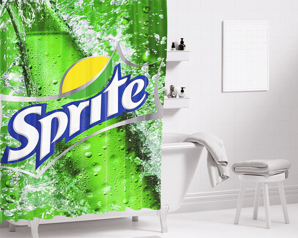 Sprite Brands Logos Bathroom Shower Curtain Fabric Waterproof | 66 X 72 Inch
