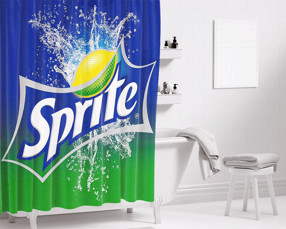 Sprite Logo Bathroom Shower Curtain Fabric Waterproof | 66 X 72 Inch