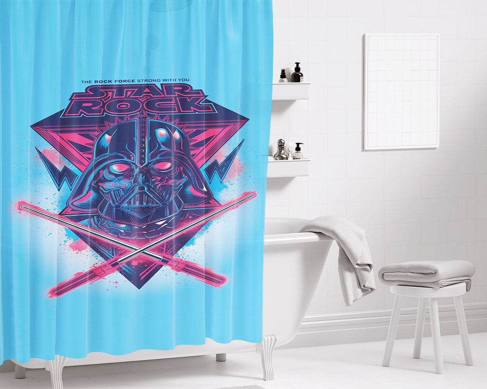 Star Rock Force Saber Swords Bathroom Shower Curtain Fabric Waterproof | 66 X 72 Inch