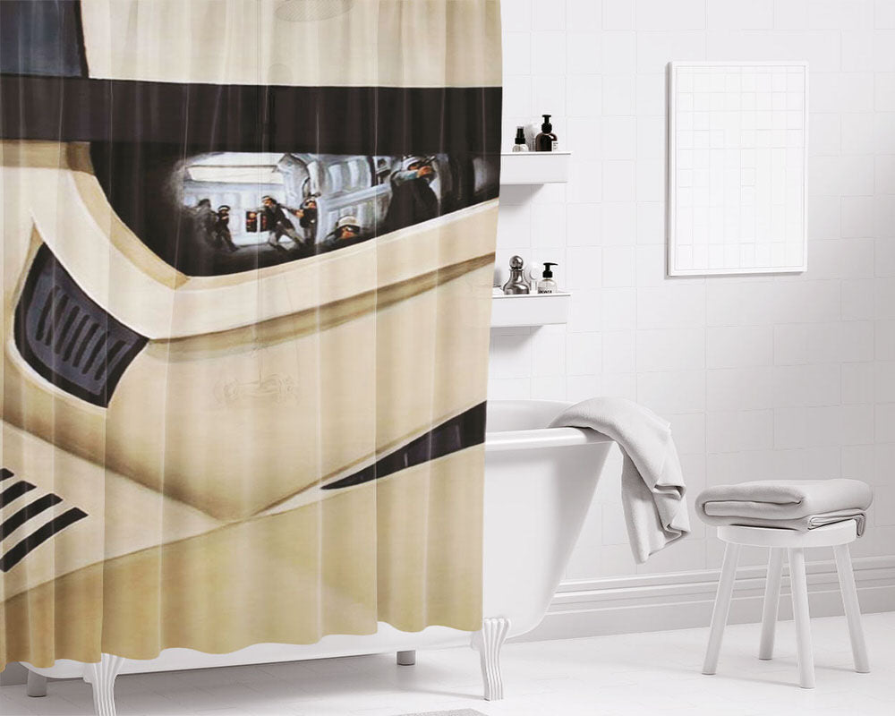 Star Troopers Mask Bathroom Shower Curtain Fabric Waterproof | 66 X 72 Inch