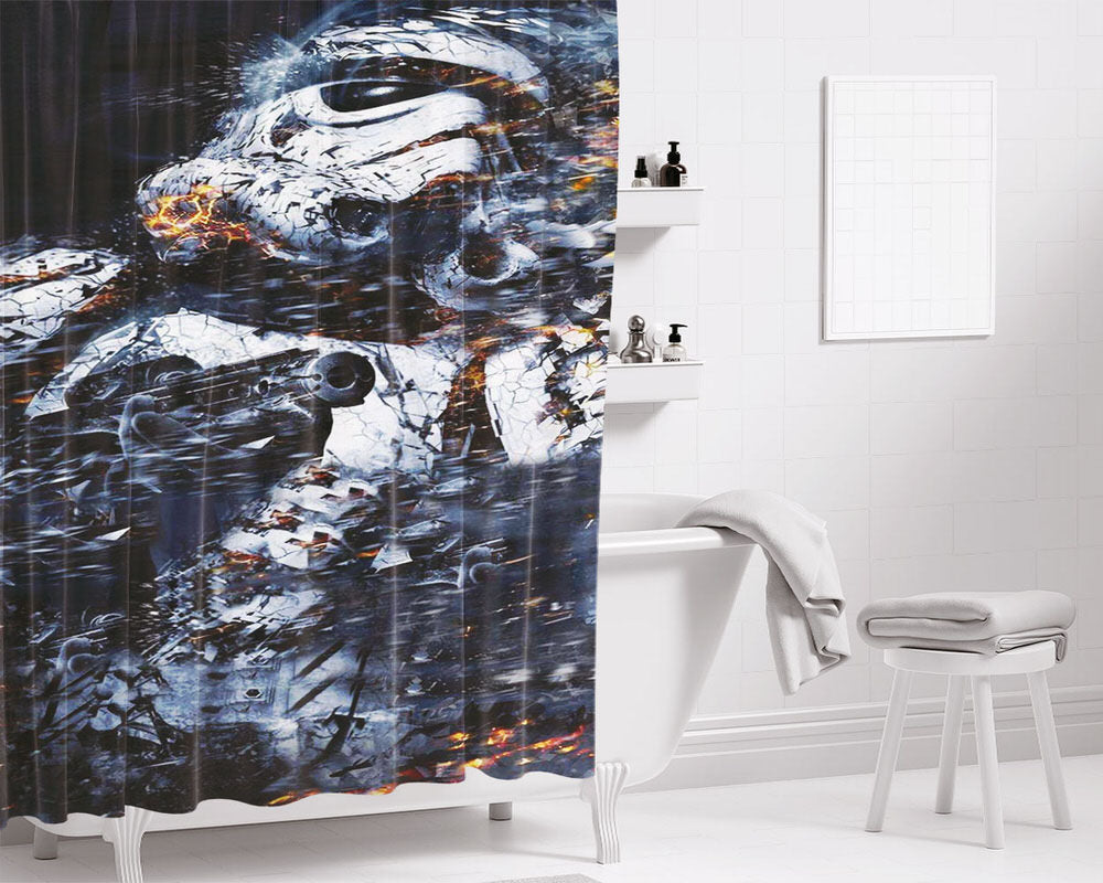 Star Troopers War Bathroom Shower Curtain Fabric Waterproof | 66 X 72 Inch