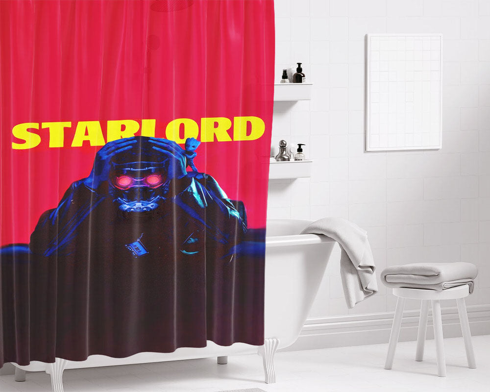 Starlord Red Bathroom Shower Curtain Fabric Waterproof | 66 X 72 Inch