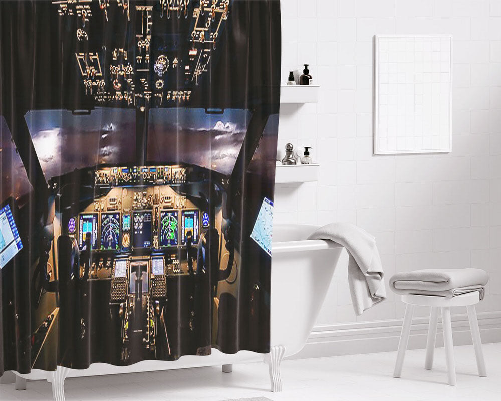 Stormfront Ahead Bathroom Shower Curtain Fabric Waterproof | 66 X 72 Inch