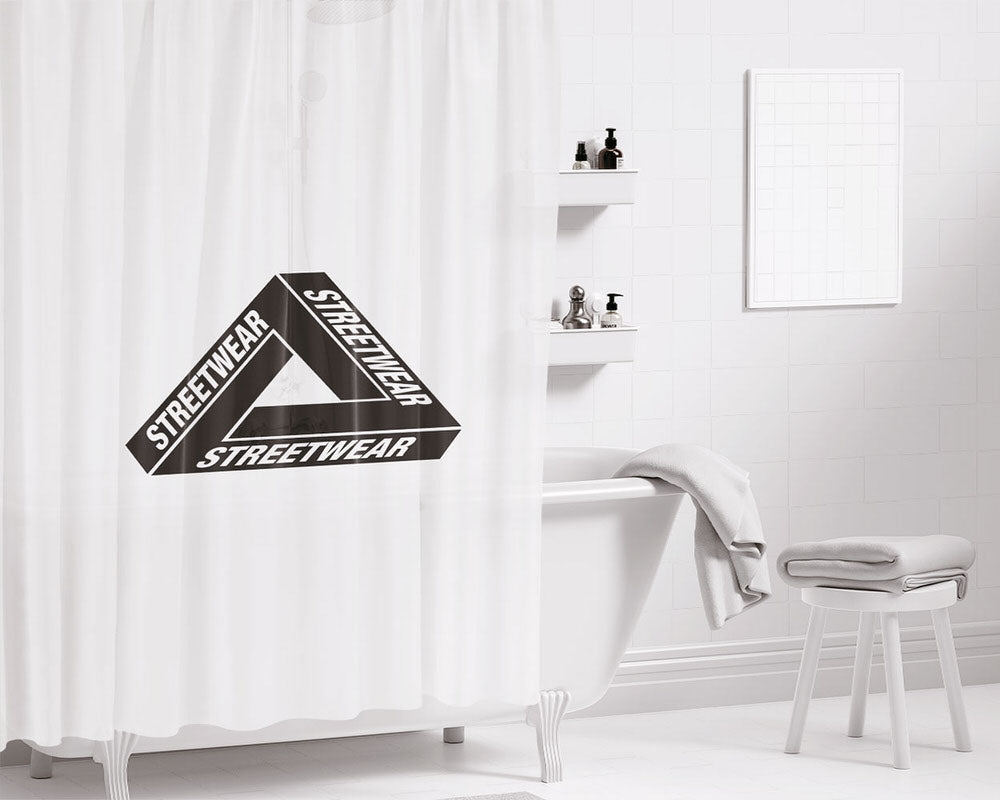 Streetwear Black Bathroom Shower Curtain Fabric Waterproof | 66 X 72 Inch