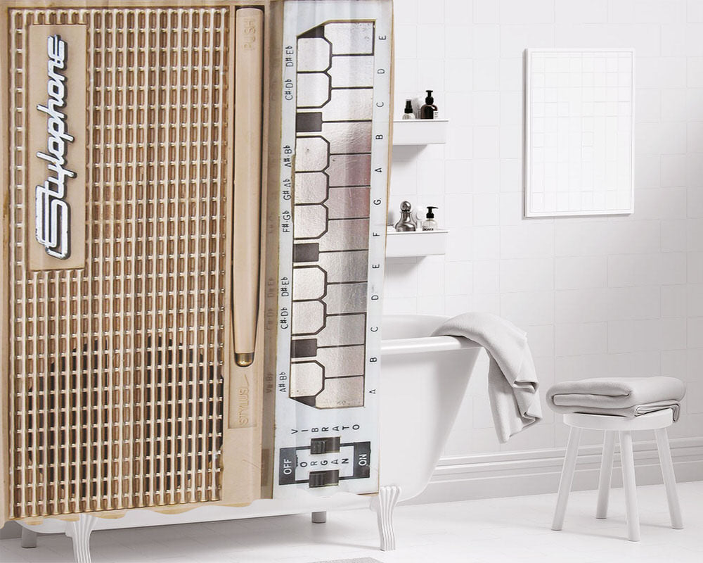 Stylophone Bass Bathroom Shower Curtain Fabric Waterproof | 66 X 72 Inch