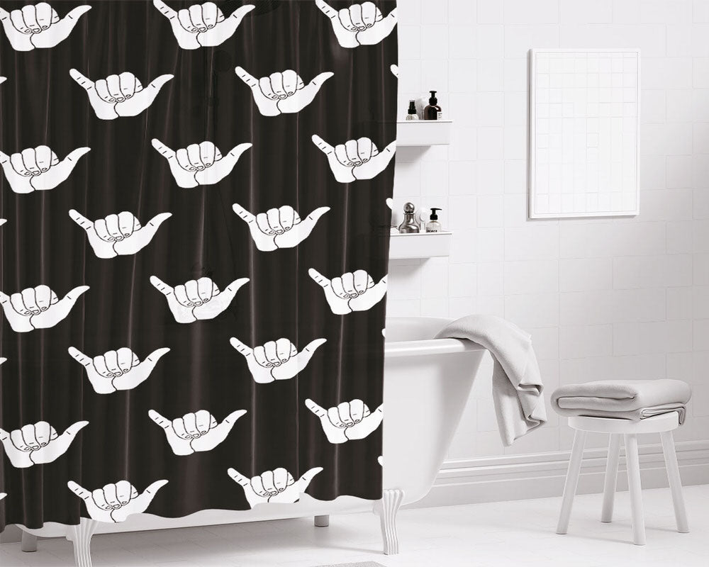 Swag Hand Doodle Bathroom Shower Curtain Fabric Waterproof | 66 X 72 Inch