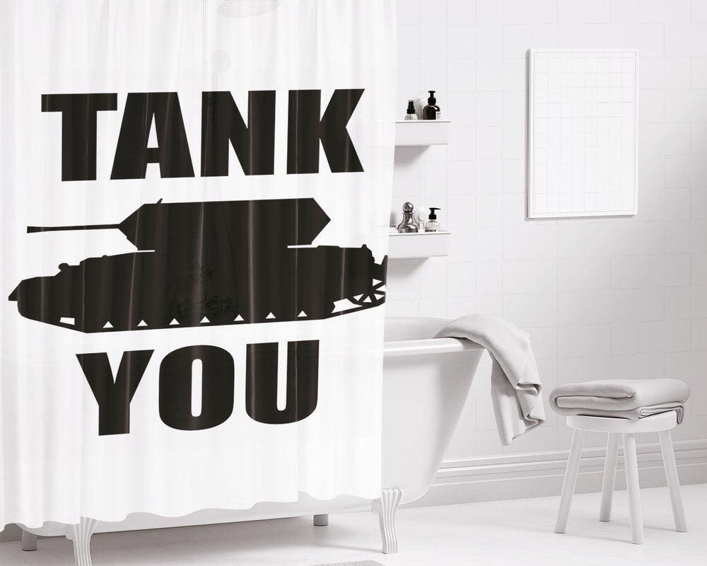 Tank You Bathroom Shower Curtain Fabric Waterproof | 66 X 72 Inch